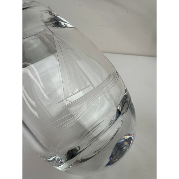 VTG KOSTA BODA Signed Nautical Boat Vase Art Crystal Glass Hand Blown Home RARE - Picture 3 of 5